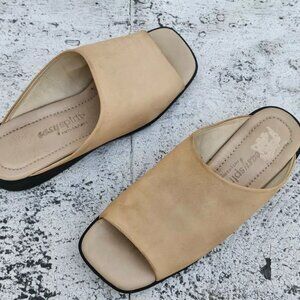 Easy Spirit Women Sandal Beige Leather Upper Slides Shoes Size 6